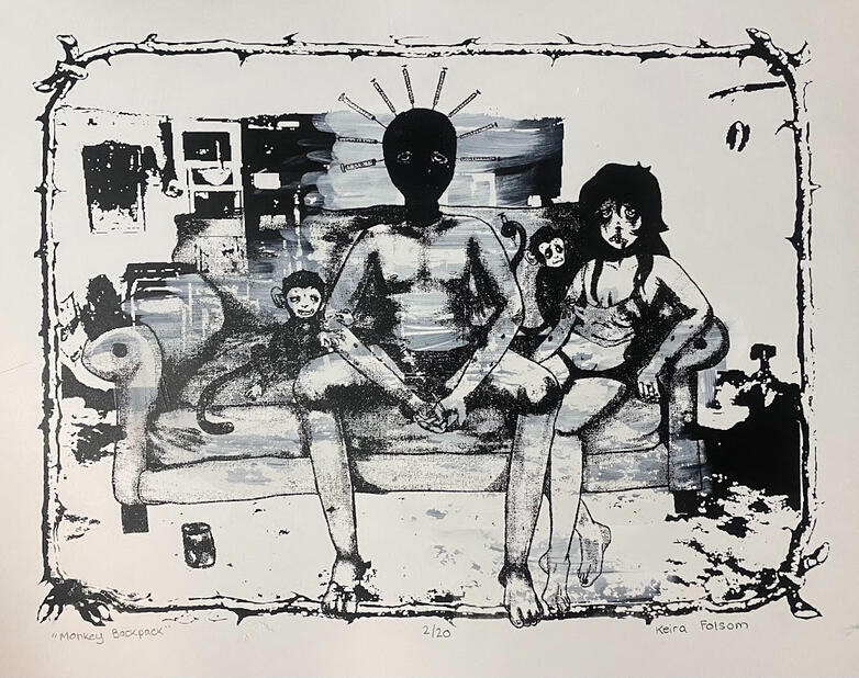 Monkey Backpack (screenprint)